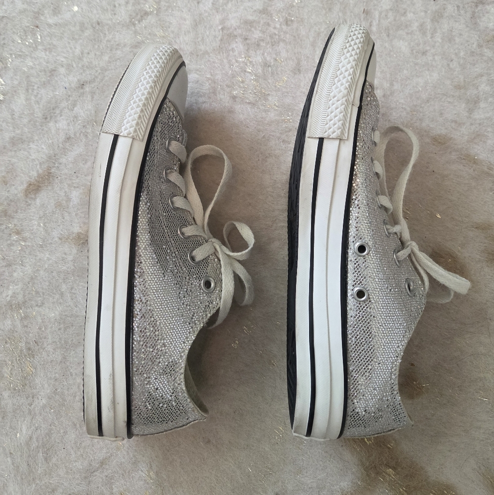 Converse Silver Glitter Sneakers - Picture 4 of 5